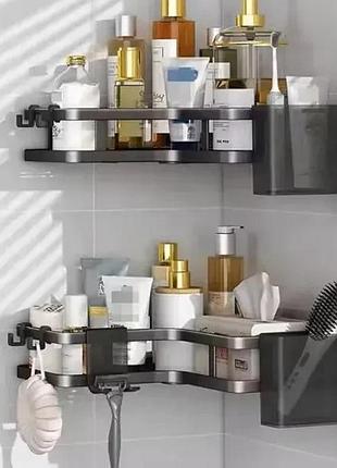 Угловые полки для ванной corner shower caddy | компактное хранение аксессуаров | алюминий
