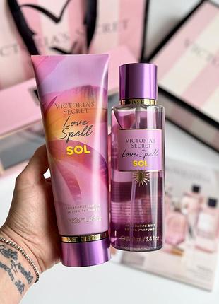 Спрей та лосьйон для тіла love spell sol victoria’s secret
