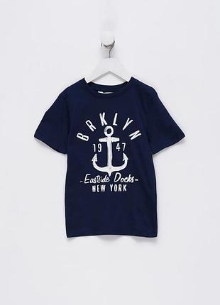 Детская футболка для мальчика с принтом h&amp;m 122-128 см синяя