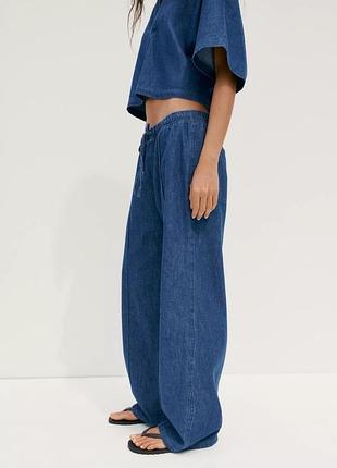 Жіночі легкі джинси в піжамному стилі zara розмір 42 xl