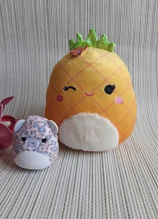 Оригінальні squishmallows (сквішмеллоу) — ананас zyta та міні-леопард