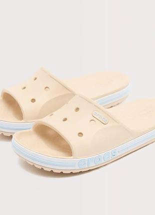 Женские шлепанцы crocs bayaband slide cobblestone 8-10 (40) 26-26,5 бежевый