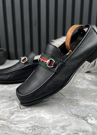 Gucci web horsebit heels loafer мужские туфли лоферы кожа оригинал 45.5 eur