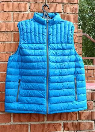 Мужской пуховый жилет marks & spencer stormwear (р. xl / 2xl) — ультралёгкий, «стограммовка»