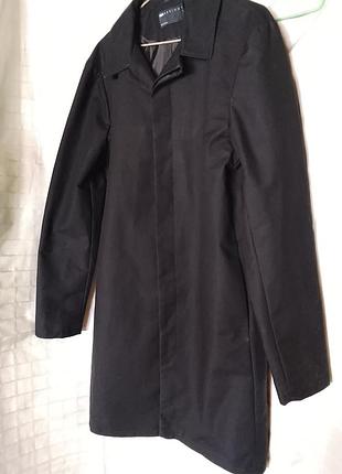 Мужское черное пальто asos design tall (размер 48-50 / m-l на высокий рост)