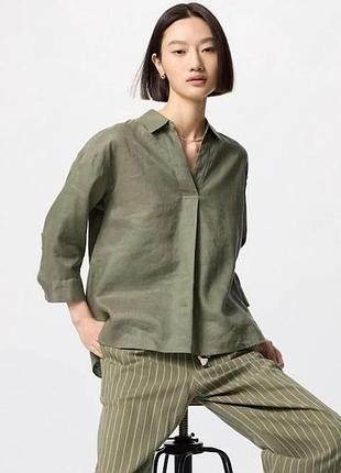 Сорочка лляна uniqlo (475649)