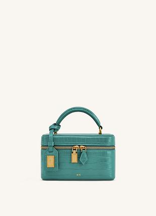 Сумка cleo box shape top handle bag — green croc
