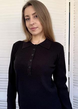 Жіноче поло, maliso, в чорному кольорі, розмір універсальний s-xl , 75% котон 15% віскоза 10% еластан