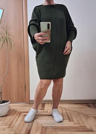 Стильное красивое вязаное платье размер