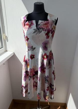 Нова святкова квіткова сукня new look із асиметричним подолом (uk 14 / eu 42)