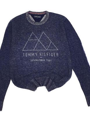 Вовняний світер пуловер tommy hilfiger з надписом