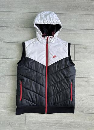 Вінтажна чоловіча жилетка найк вінтаж nike alliance vest vintage size m розмір дута безрукавка жилет куртка кардиган камізелька без рукавів оригінал