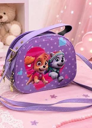 Детская сумочка paw patrol щенячий патруль фиолетовая через плечо для девочки из экокожи