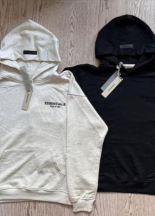 Худи essentials, белая, черная