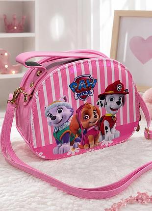 Детская сумочка paw patrol щенячий патруль через плечо для девочки розовая из экокожи 19×15×8 см