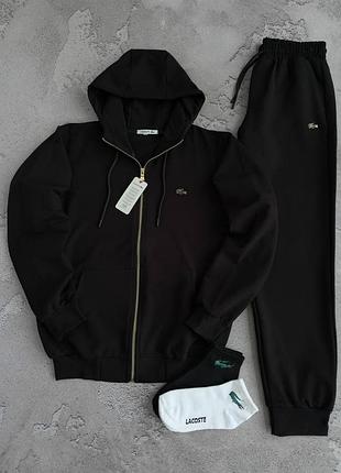 Чоловічий костюм lacoste зіп худі штани , металевий лого