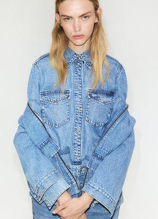H&amp;m сорочка джинсова на кнопках p. l-xl