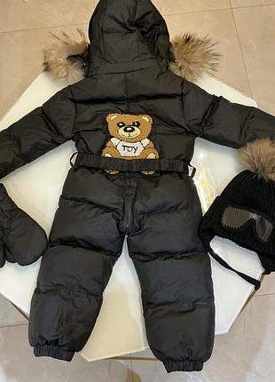 Дитячий зимовий чорний комбінезон оригінал moschino