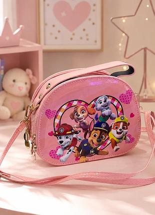 Детская сумочка paw patrol щенячий патруль через плечо для девочки персиковая из экокожи