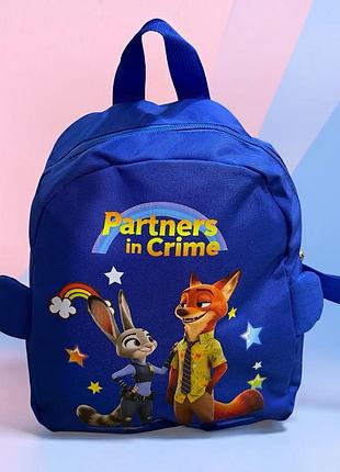 Рюкзак детский зверополис zootopia ник уайлд и джуди хоппс текстильный синий 30×20×10 см