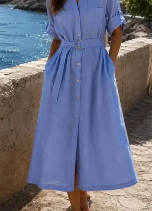 Zara -60% 💛 платье лен 54% с пояском роскошное стильное s, м, l