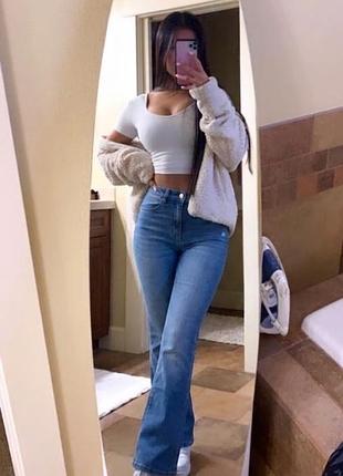 Фирменные женщине джинсы 💙 на высокий рост 💙 джинси кльош only 👖 расклешенные джинсы ✨ клеш от колена s-m