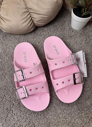 Crocs saturday metallic buckle сучасні жіночі шльопанці