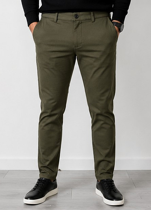 Чоловічі брюки by teeshoppen w29 l32 хакі slim fit