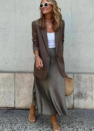 Сіра сатинова спідниця zara