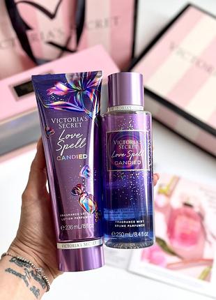 Спрей та лосьйон для тіла love spell candied victoria’s secret