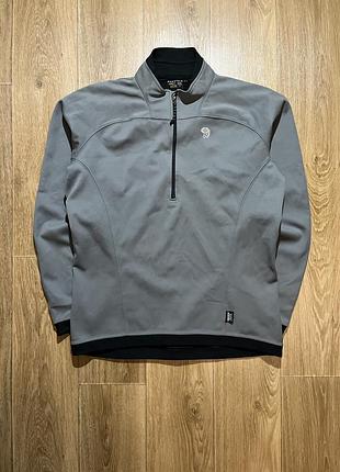 Кофта mountain hardwear wind stopper 1/4 zip сіра, розмір l