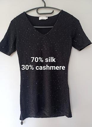 70% шелк, 30% кашемир, шовковая футболка от silk &amp; cashmere