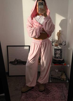 Женский спортивный костюм тройка oversize | худи + топ + брюки | 42-46