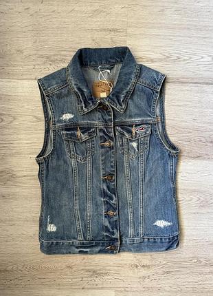 Джинсова жилетка hollister y2k