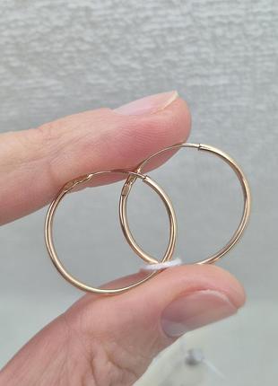 Сережки золото кільця конго, серьги золото 585, 22мм діаметр