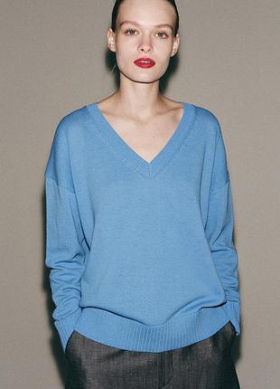 Трикотажный свитер из хлопка zara - s, m, l