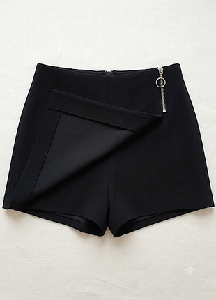 Шорты-юбка zara с асимметричным запахом и молнией