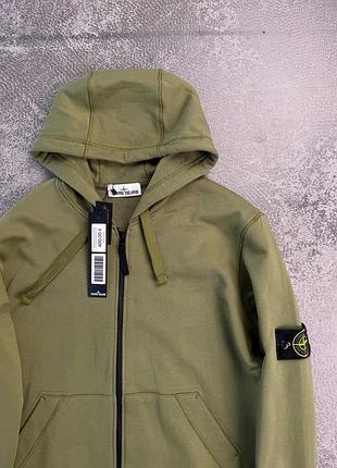 Зіп худі stone island хакі чоловічий жіночий унісекс кофта стон айленд