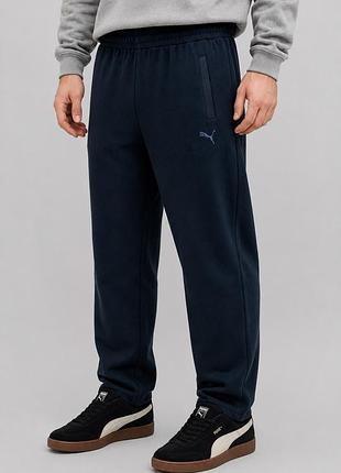 Чоловічі спортивні штани puma прямого крою 100% бавовна велюровий котон демісезонні 3xl,сині
