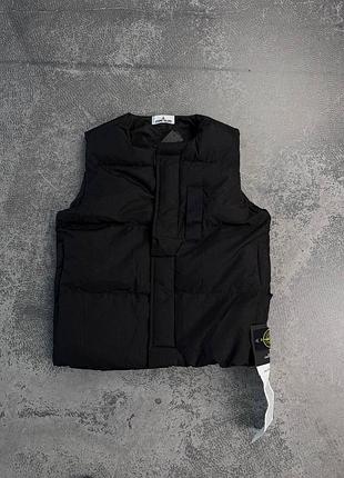 Жилет stone island чоловічий унісекс чорний преміум якість жилетка стон айленд