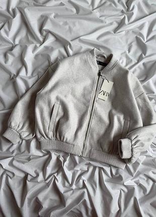 Бомбер від zara, сірий колір, розміри s,m,l
