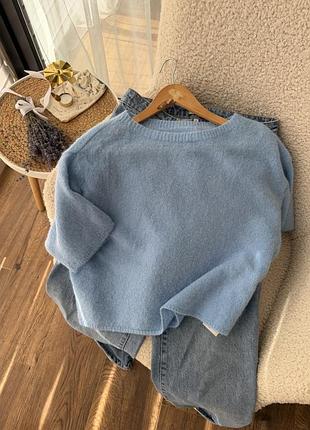 Светр з коротким рукавом альпака made in italy