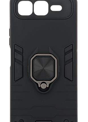 Чехол armored force для infinix smart 10 (x6725b) противоударный с подставкой кольцо черный