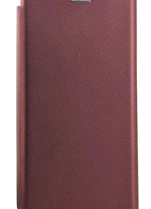 Чехол книжка premium для motorola edge 50 fusion на магните с подставкой бордовый