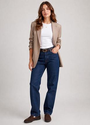 Джинси класичні straight mid waist жіночі jjxx темно-сині (12345768-32)