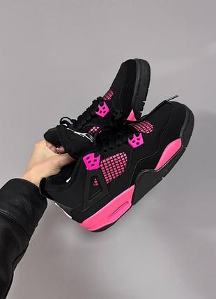 Кроссовки nike air jordan retro 4 neon pink premium