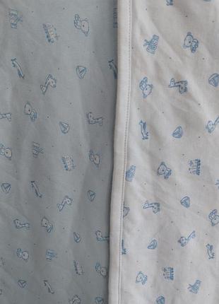 Брендовий бавовняний двосторонній плед mothercare для хлопчика