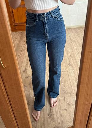 Сині жіночі джинси denim  прямого крою