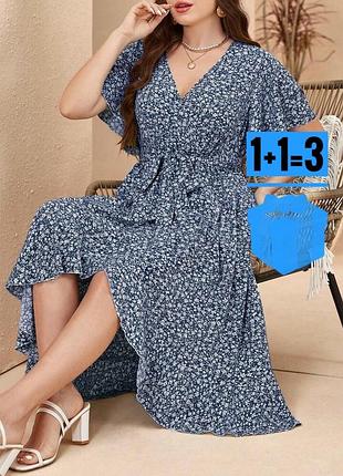 Сукня на запах в квітковий принт shein 2xl