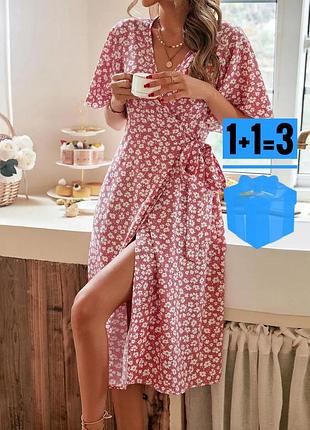 Сукня на запах в квітковий принт shein m